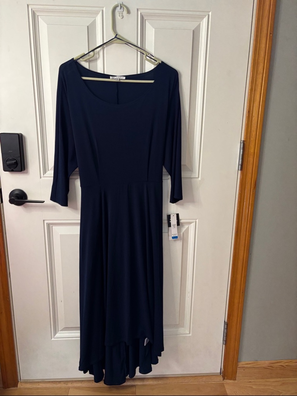 NWT Robbie Bee Navy Scoop Neck High-Low Fit & Flare Dress